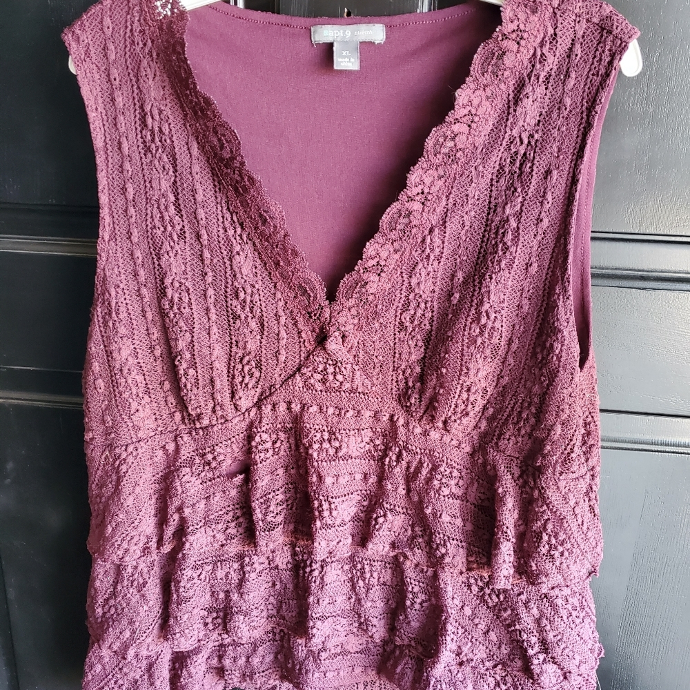 Apt 9 Ruffled Lace Tank Top size XL - Picture 14 of 15